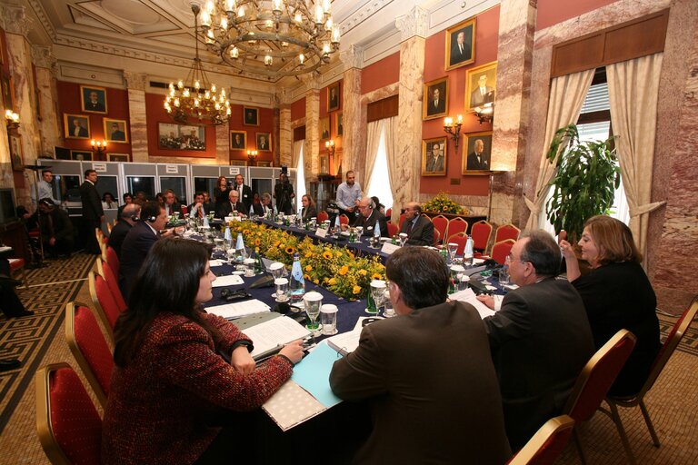 Fotografija 3: Hans-Gert POETTERING, EP President attends to the  Euro-Mediterranean Parliamentary Assembly in Athens, Greece, February 28, 2008...