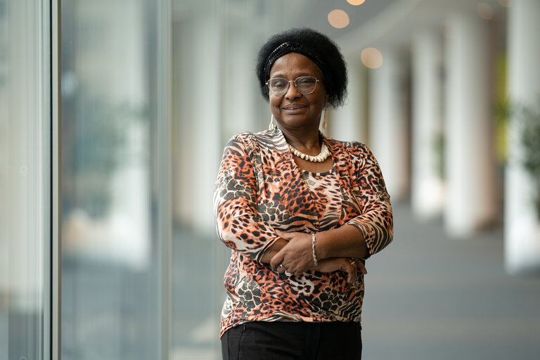 Photo 1 : Pierrette Herzberger-Fofana in the EP in Brussels