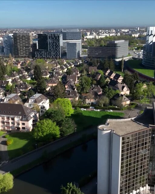 Prises de vue par drone sur le site de Strasbourg au format 4:5