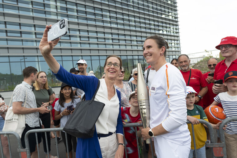 Olympics flame in the EP Strasbourg