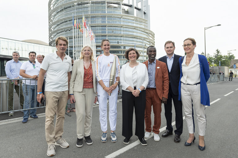 Olympics flame in the EP Strasbourg