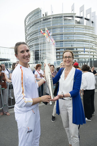 Olympics flame in the EP Strasbourg