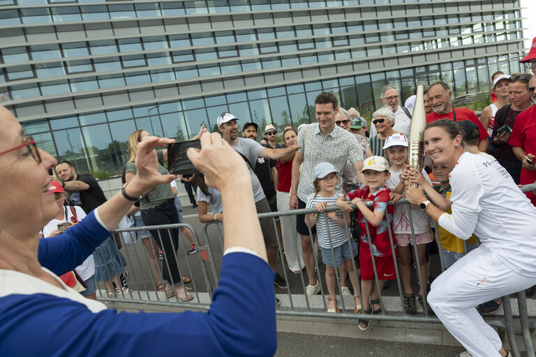 Olympics flame in the EP Strasbourg