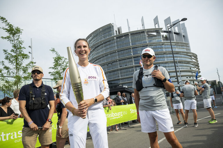 Olympics flame in the EP Strasbourg