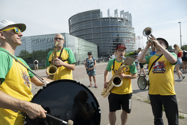 Olympics flame in the EP Strasbourg