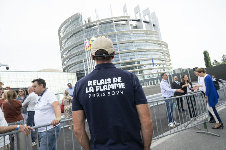 Olympics flame in the EP Strasbourg