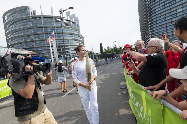 Olympics flame in the EP Strasbourg