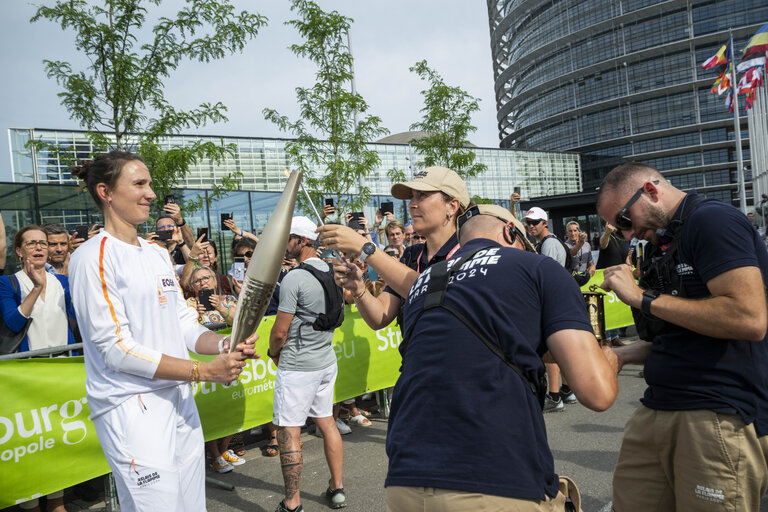 Olympics flame in the EP Strasbourg