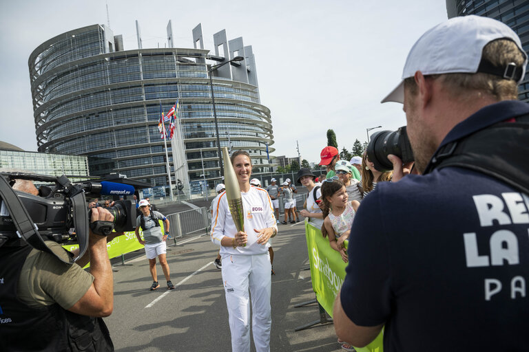 Olympics flame in the EP Strasbourg