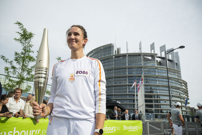 Olympics flame in the EP Strasbourg