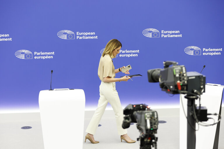 Fotografia 1: Press conference of the newly elected President of the EP