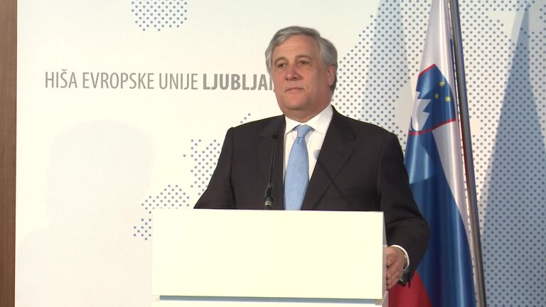 Visit by Antonio TAJANI, EP President to Slovenia - statement by Antonio TAJANI, EP President at the EU House