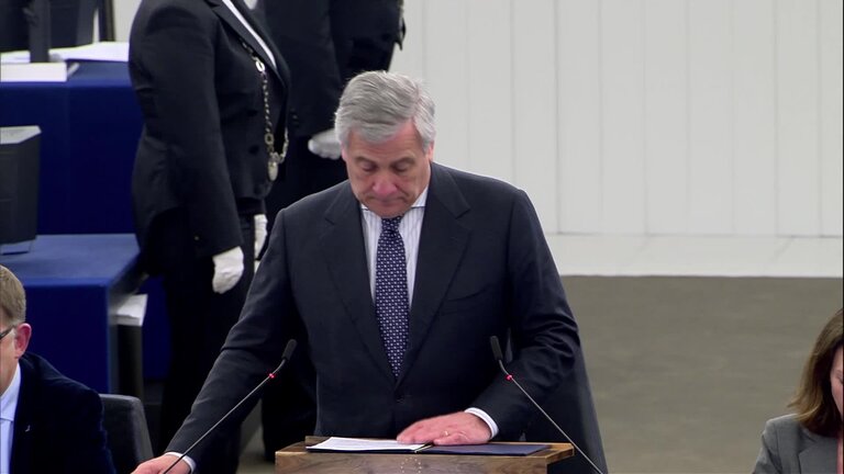 Introductory remarks by Antonio TAJANI, EP President (17:02 - 17:06)