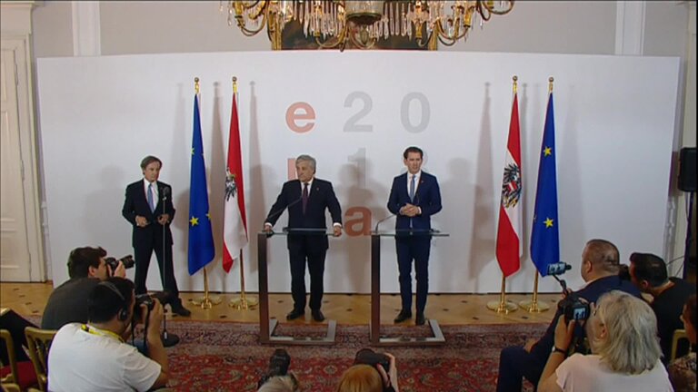 Press conference by Antonio TAJANI, EP President and Sebastian KURZ, Austrian Chancellor: extracts