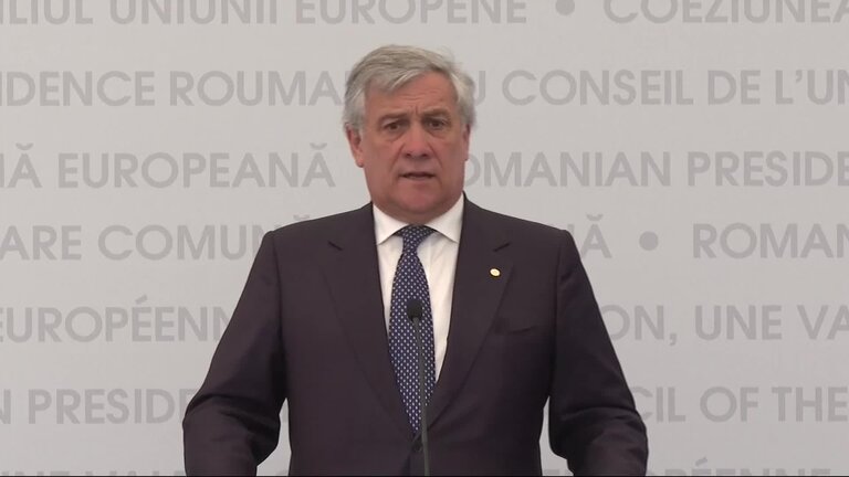 EP Press conference by Antonio TAJANI, EP President, following the Informal Summit of Heads of State or Government of the EU in Sibiu, Romania