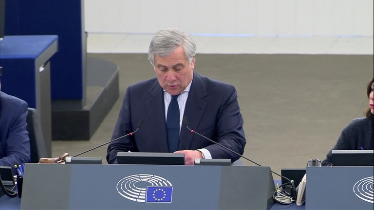 Antonio TAJANI, EP President pays a tribute to Antonio Megalizzi and Bartek Orent-Niedzielski, killed in Strasbourg during a terrorist attack (11/12/18)