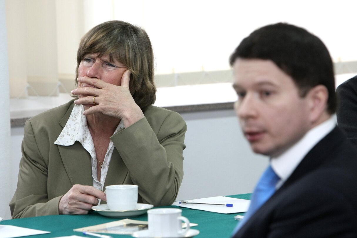 European Parliament members visit a refugee center in Biala Podlaska, Poland, April 2, 2008...European Parliament members visit a refugee center in Biala Podlaska, Poland, April 2, 2008...