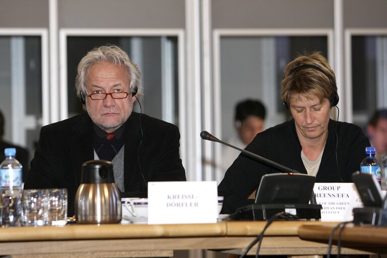 Photo 15: European Parliament members during a meeting at Polish Ministry of Internal Affairs, Warsaw, Poland, April 2, 2008...