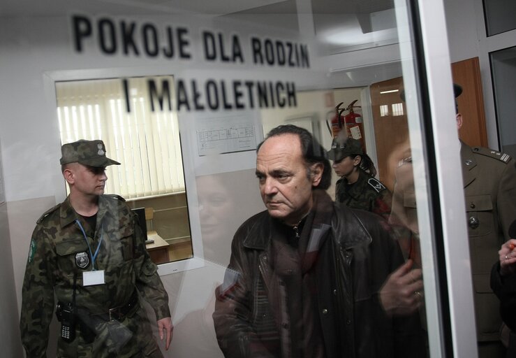 Photo 44: European Parliament members visit a refugee center in Biala Podlaska, Poland, April 2, 2008...