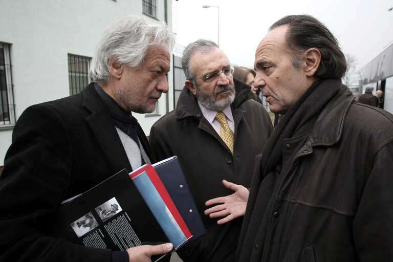 Photo 45: European Parliament members visit a refugee center in Biala Podlaska, Poland, April 2, 2008...