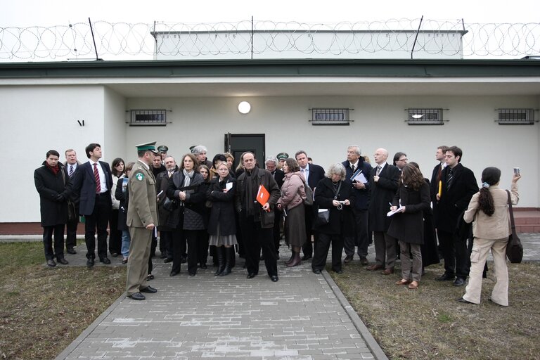 Photo 47: European Parliament members visit a refugee center in Biala Podlaska, Poland, April 2, 2008...