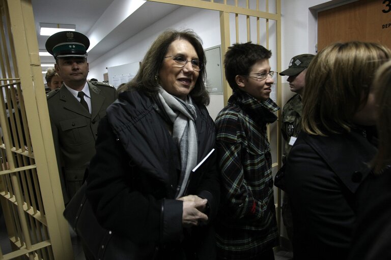 Photo 43: European Parliament members visit a refugee center in Biala Podlaska, Poland, April 2, 2008...