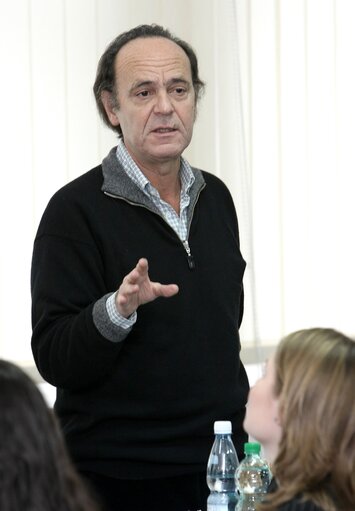 Photo 22: European Parliament members visit a refugee center in Biala Podlaska, Poland, April 2, 2008....