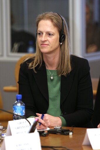 Photo 8: European Parliament members during a meeting at Polish Ministry of Internal Affairs, Warsaw, Poland, April 2, 2008....