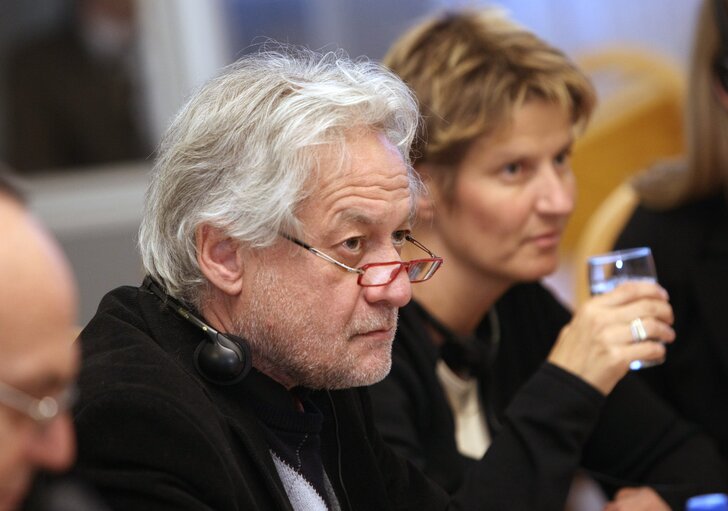 Photo 13: European Parliament members during a meeting at Polish Ministry of Internal Affairs, Warsaw, Poland, April 2, 2008....