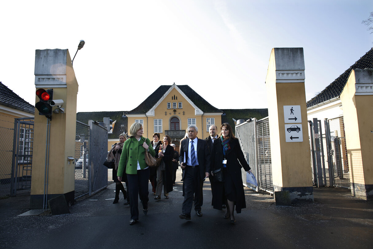 Members of the European Parliament Committee on civil liberties, visit a refugees center in Danemark, April 11, 2008..