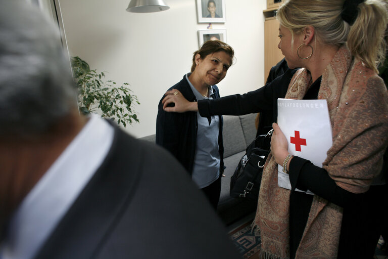 Suriet 13: Members of the European Parliament Committee on civil liberties, visit sandholm lejeren and kongedal camps in Danemark, April 11, 2008.