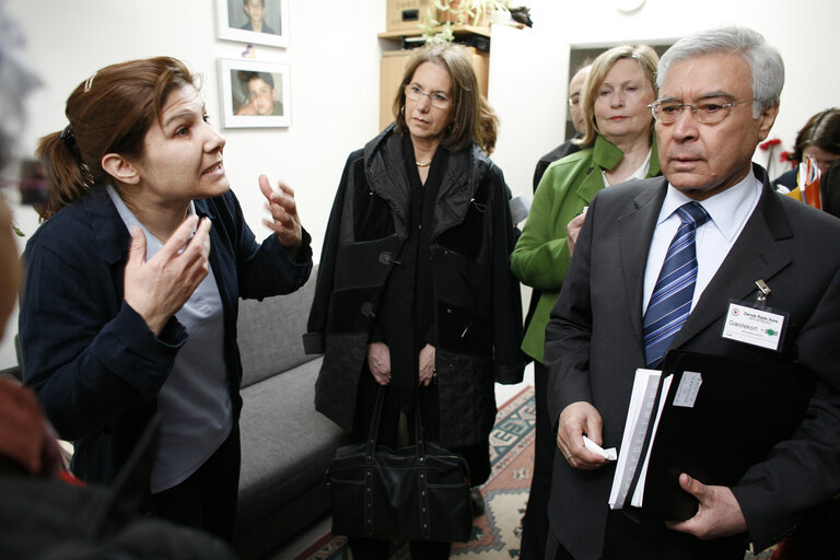 Suriet 14: Members of the European Parliament Committee on civil liberties, visit sandholm lejeren and kongedal camps in Danemark, April 11, 2008.