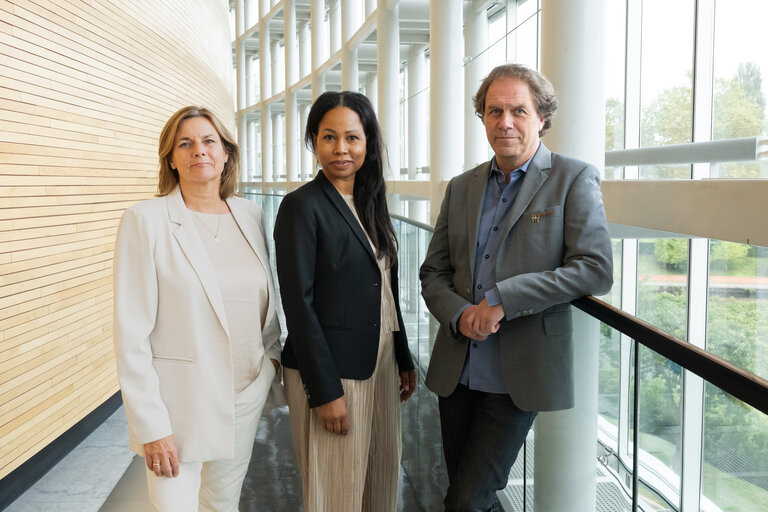 Alice KUHNKE, Par HOLMGREN and Isabella LOVIN in the EP in Strasbourg