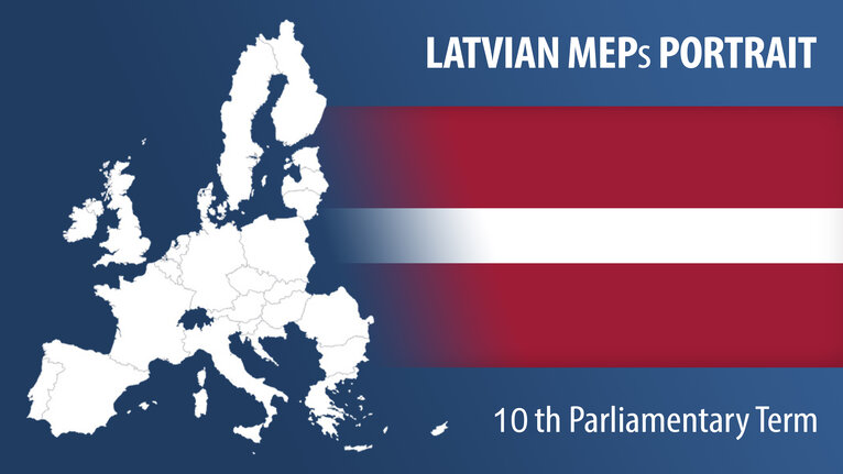 Fotografie 10: Latvian MEPs official portraits - 10th Parliamentary term.