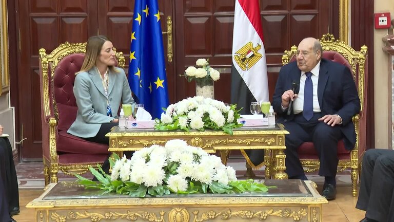 Official visit by Roberta METSOLA, EP President to Cairo (Egypt): meeting with Abdel-Wahab ABDEL-RAZEG, President of the Senate