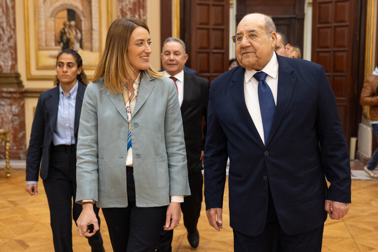 Official visit by Roberta METSOLA, EP President, to Cairo (Egypt) - Meeting with Abdel-Wahab ABDEL-RAZEG, President of the Senate