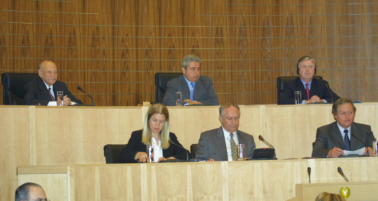 Foto 10: Pat Cox, EP President makes a speech at the house of the representatives during his official visit to Nicosia, Cyprus, May 8, 2002