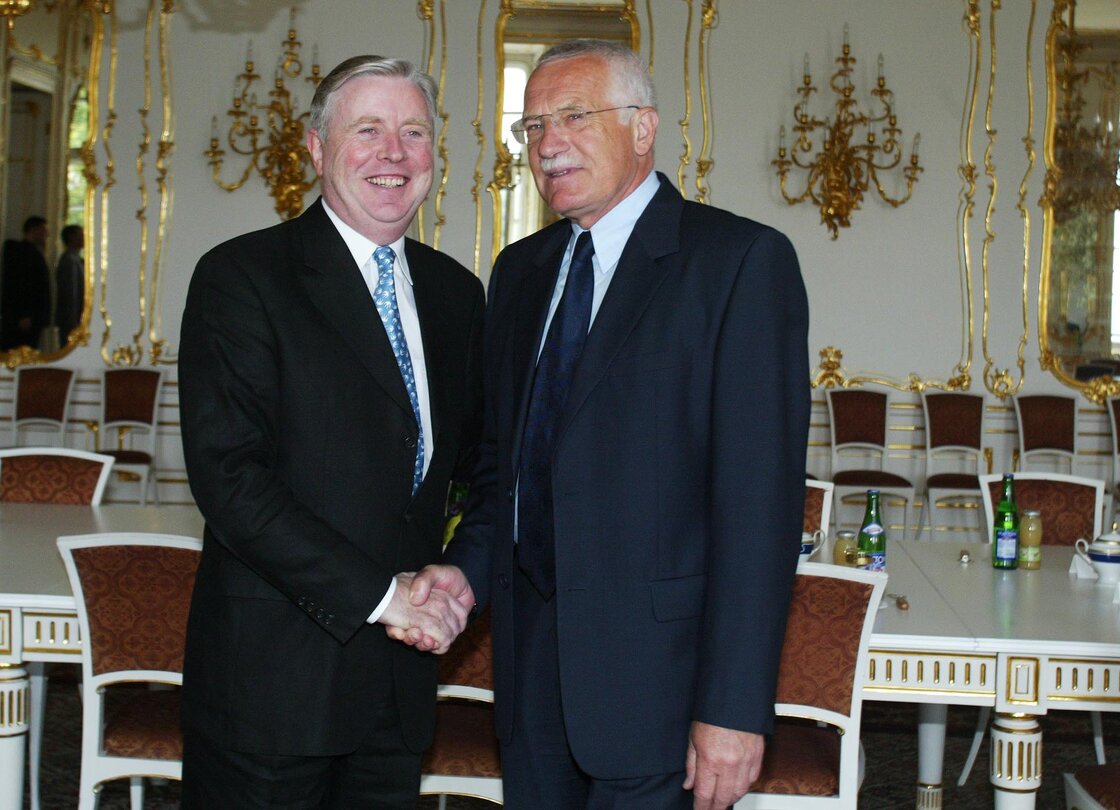 Pat Cox, EP President meets with Václav Klaus President of Czech Republic during his official visit to Czech Republic, Prague, October 15, 2003...