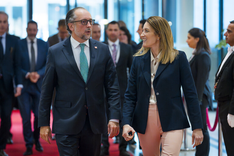 Fotografie 8: Roberta METSOLA, EP President, meets with Alexander SCHALLENBERG, Austrian Chancellor