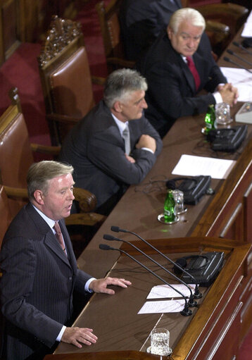 Pat Cox, EP President In the House of Parliament during his official visit in Zagreb, Croatia, September 29, 2003...