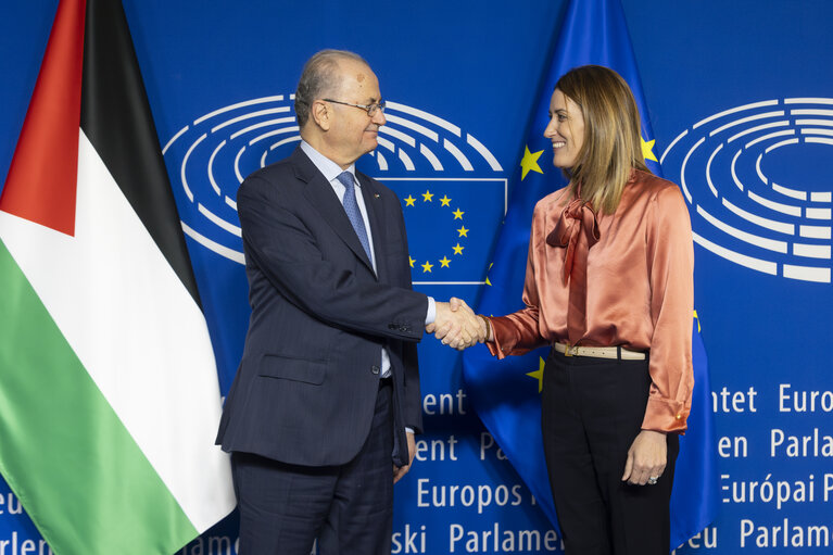 Roberta METSOLA, EP President meets with Mohammad MUSTAFA, Palestinian Prime Minister