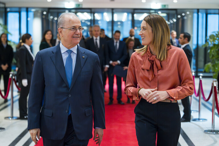 Fotografia 13: Roberta METSOLA, EP President meets with Mohammad MUSTAFA, Palestinian Prime Minister