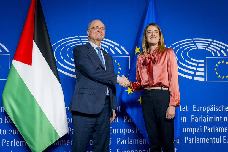 Fotografia 11: Roberta METSOLA, EP President meets with Mohammad MUSTAFA, Palestinian Prime Minister