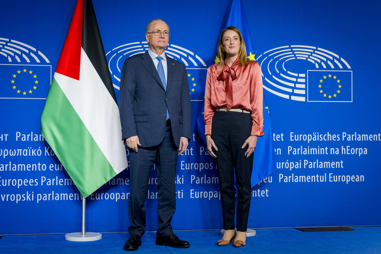 Fotografia 12: Roberta METSOLA, EP President meets with Mohammad MUSTAFA, Palestinian Prime Minister