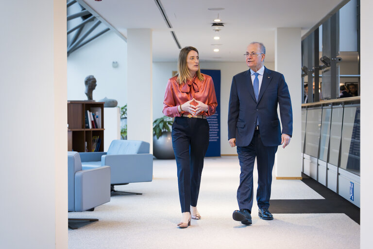 Roberta METSOLA, EP President meets with Mohammad MUSTAFA, Palestinian Prime Minister