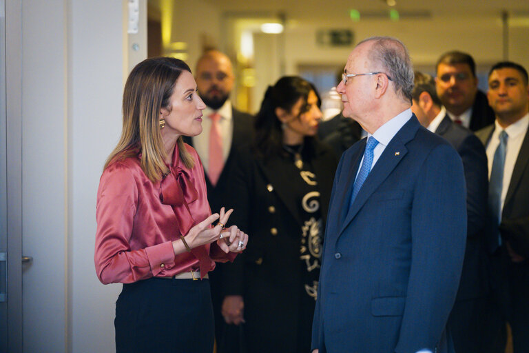 Roberta METSOLA, EP President meets with Mohammad MUSTAFA, Palestinian Prime Minister