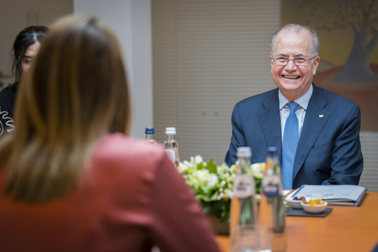 Roberta METSOLA, EP President meets with Mohammad MUSTAFA, Palestinian Prime Minister