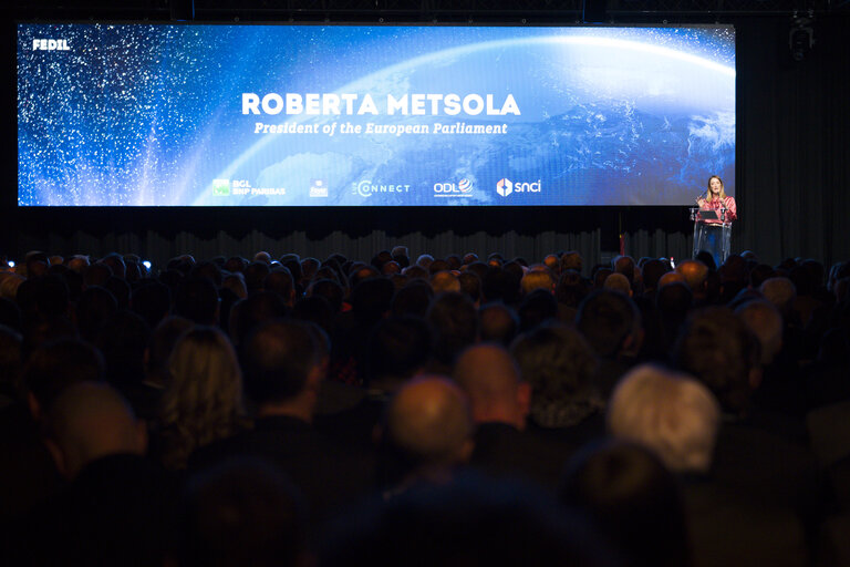 Foto 4: Roberta METSOLA, EP President, participates in the FEDIL 2025 New Year Reception (Luxembourg)