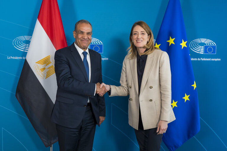 Roberta METSOLA, EP President meets with Badr Ahmed Mohamed ABDELATTY, Egyptian Minister for Foreign Affairs