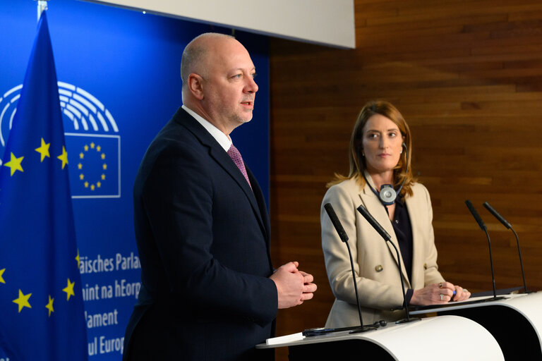 Valokuva 13: Roberta METSOLA, EP President meets with Rosen ZHELYAZKOV, Bulgarian Prime Minister